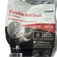 Lambro (L498UL) 4" x 8 ft. Transition Duct flexible foil new fast free shipping
