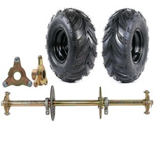 32" Go kart Rear Axle Kit 428 Sprocket Brake 3 Stud Hub 6" Wheels Cart Quad