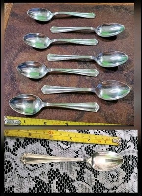 c1914 LEXINGTON SILVERPLATED 1  5'OCLOCK & 7 DEMITASSE COFFEE  - TEA   SPOONS 