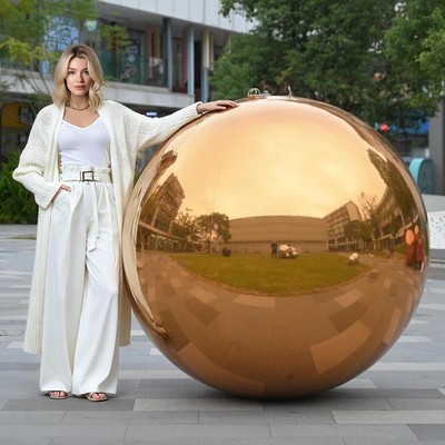 Yescom 59'' Big Shiny Inflatable Mirror Ball Reusable Party Wedding Event Gold