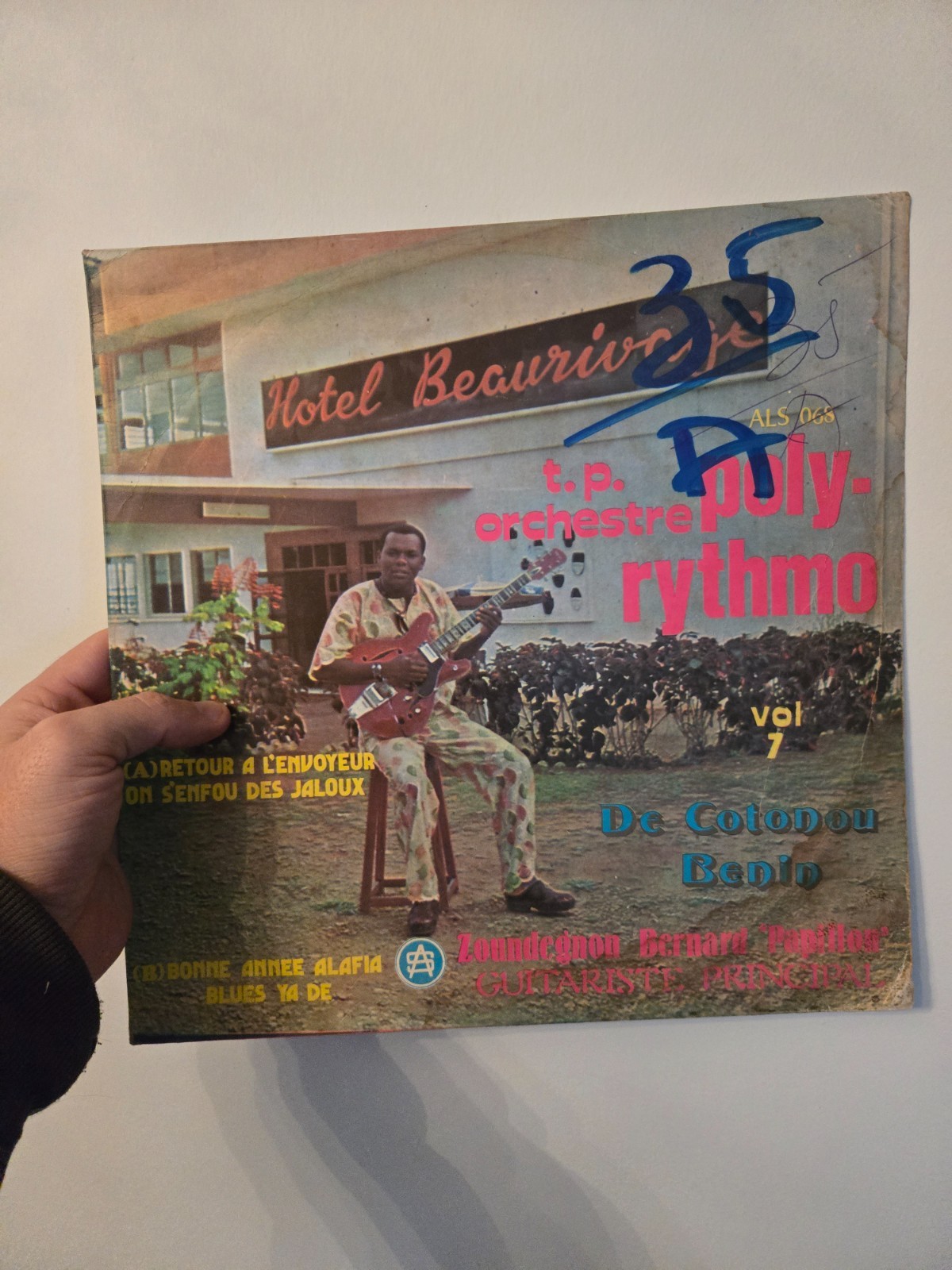 RARE AFRO BEAT LATIN SOUKOUS LP T.P POLY RYTHMO VOL 7 OG BENIN ALBARIKA G+