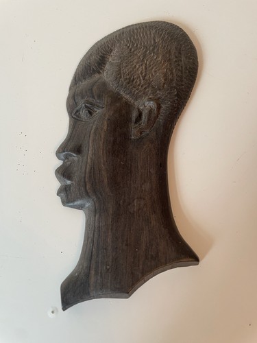 Yoruba African Carved Hanging Heads Hardwood Silhouette Vintage Tribal Wall Art - Picture 3 of 6