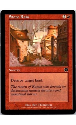1999 MTG Magic The Gathering MMQ Mercadian Masques Vintage Red #115 Stone Rain