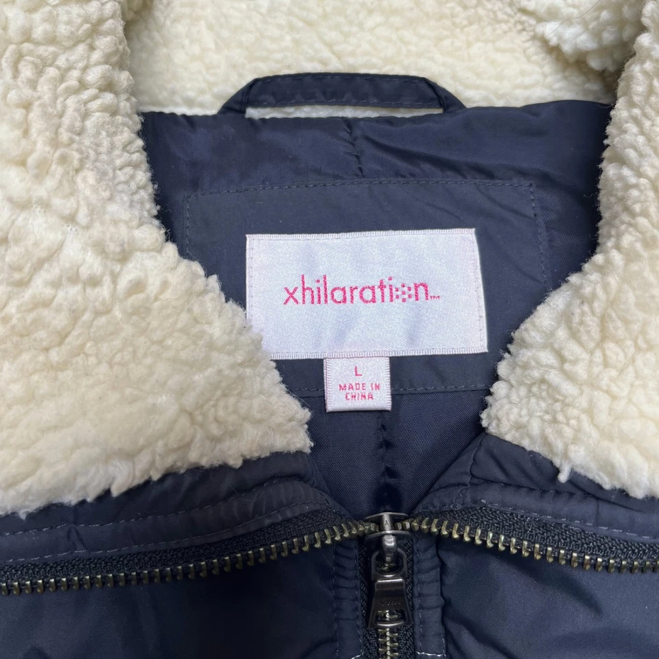 Chaleco acolchado con cuello vintage Y2K para mujer grande polar ribete de piel abrigo retro de los años 2000 Foto 3 de 4