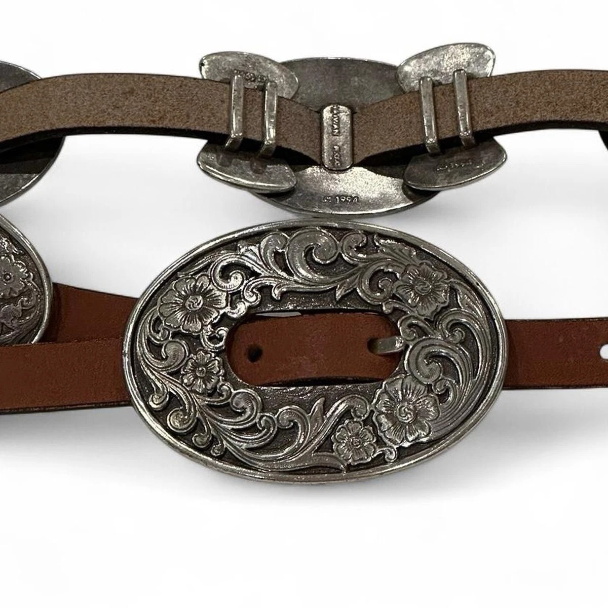 Tony Lama Women’s Western Concho Navajo Leather Cowboy‎ Buckle Snap Belt Tony Lama Women main image 4