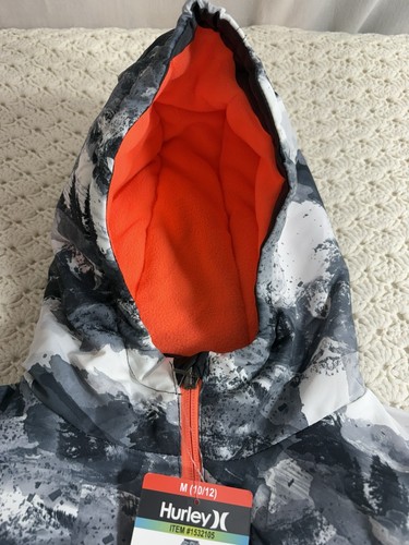 Hurley Youth Snowboard Winter Coat Water Resistant Gray Orange Heavyweight 10/12 - Picture 4 of 9