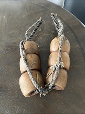 6 Authentic Used Fishing Floats on Rope Nautical Decor - Light/Medium
