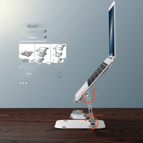 Aluminum Laptop Stand – Foldable Desktop Riser & Cooling Base for Notebook/Ultra - 第 3/5 張圖片