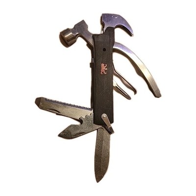 Multi Tool Hammer Mini Stainless Steel Knife Wrench Saw Screw Drive With Sheath
