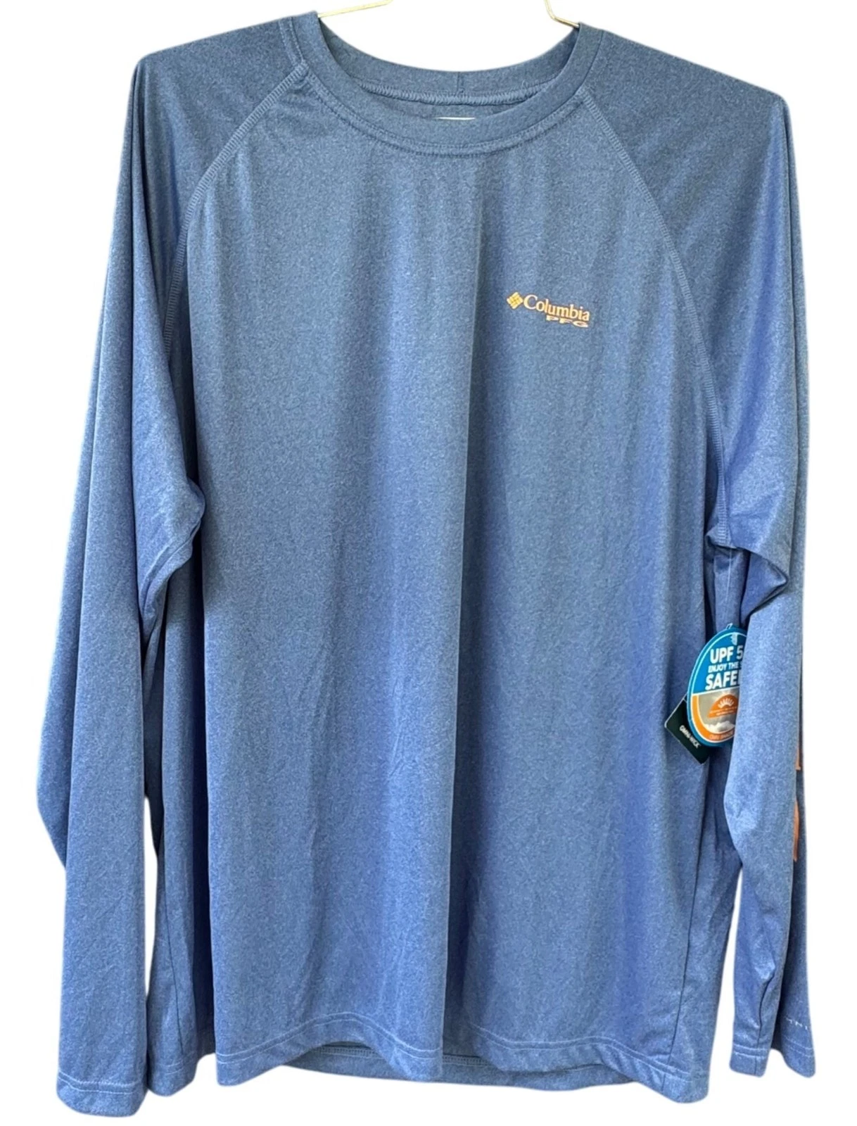 MWT Columbia PFG Long Sleeve Mens XL UPF 50 Sun Protection Fishing Shirt Blue