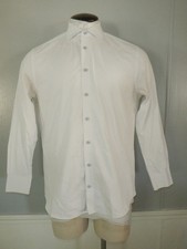 Men's CHARLES TYRWHITT SLIM FIT Sz 16 White Long Sleeved Button Front Shirt