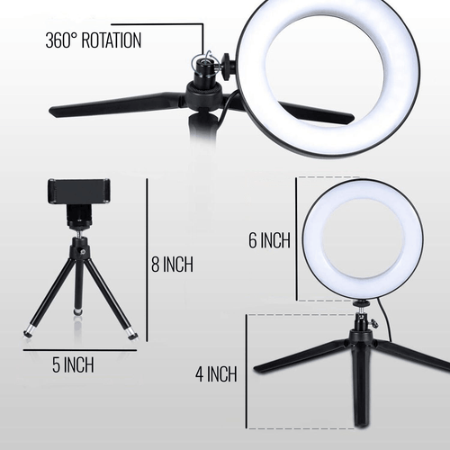 LED Ring Light With Stand For Makeup Photography Video For iPhone Selfie Stream - Picture 7 of 9
