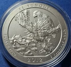2012 P America The Beautiful Five (5) Ounce Silver Coin El Yunque Box and COA