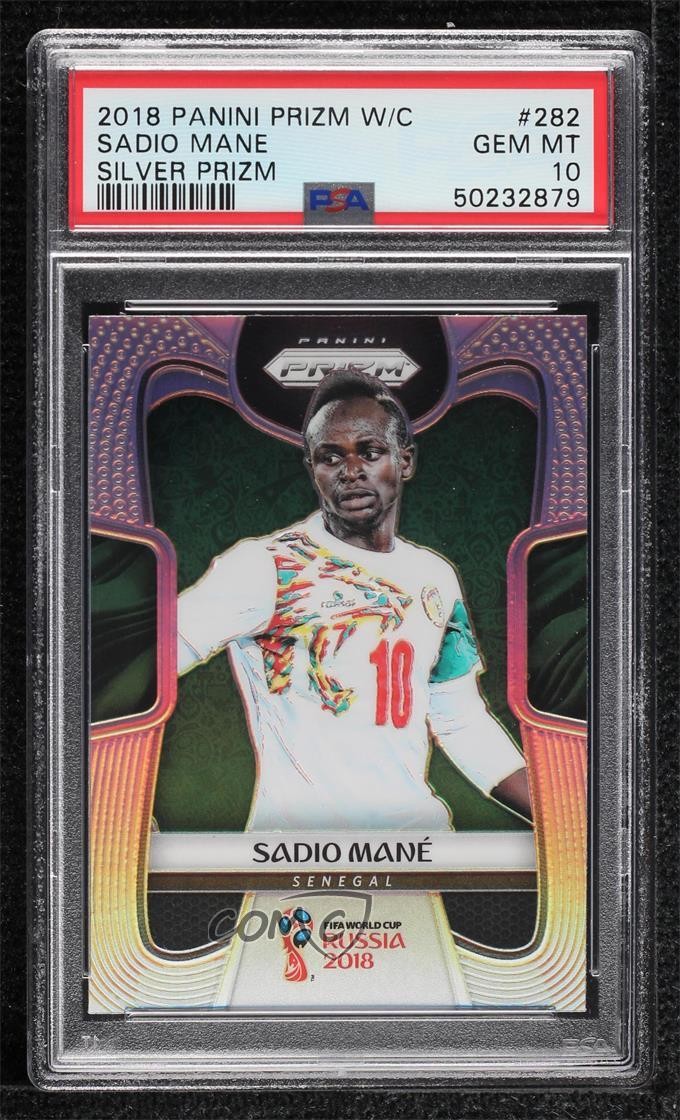 2018 Panini Prizm World Cup Silver Prizm Sadio Mane #282 PSA 10 GEM MT 00ur