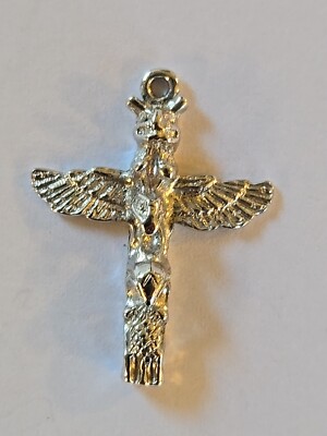 Sterling Silber ~ Totempfahl CHARM ~ ADLERFLÜGEL ~ schöne Details ~