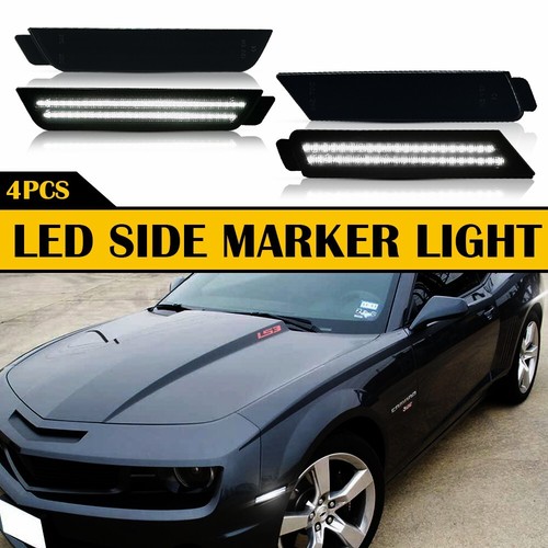 4PCS AUXITO Front&Rear LED Side Bumper Marker Light White For Chevy Camaro 10-15 - Picture 18 of 18