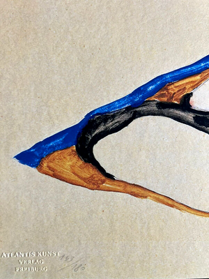 Lithographie Egon Schiele – Certifiée (COA), Signée Et Numérotée à La Main – D'après Une Peinture Originale