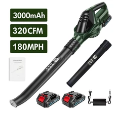180 MPH Cordless Leaf Blower 5 Speed Levels Electric Air Blower With 2 Batteries
