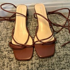PrettyLittleThing Chocolate Brown Strappy Open Toes Heel Sandals Size 7