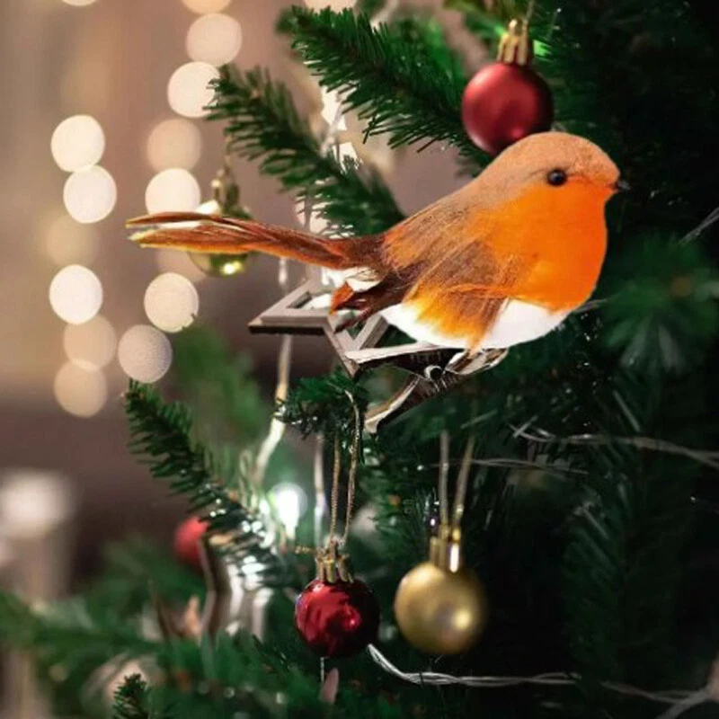 1/6/12x Clip On Christmas Robins Cute Festive Xmas Tree Bird Decoration Ornament - Image 3 of 4