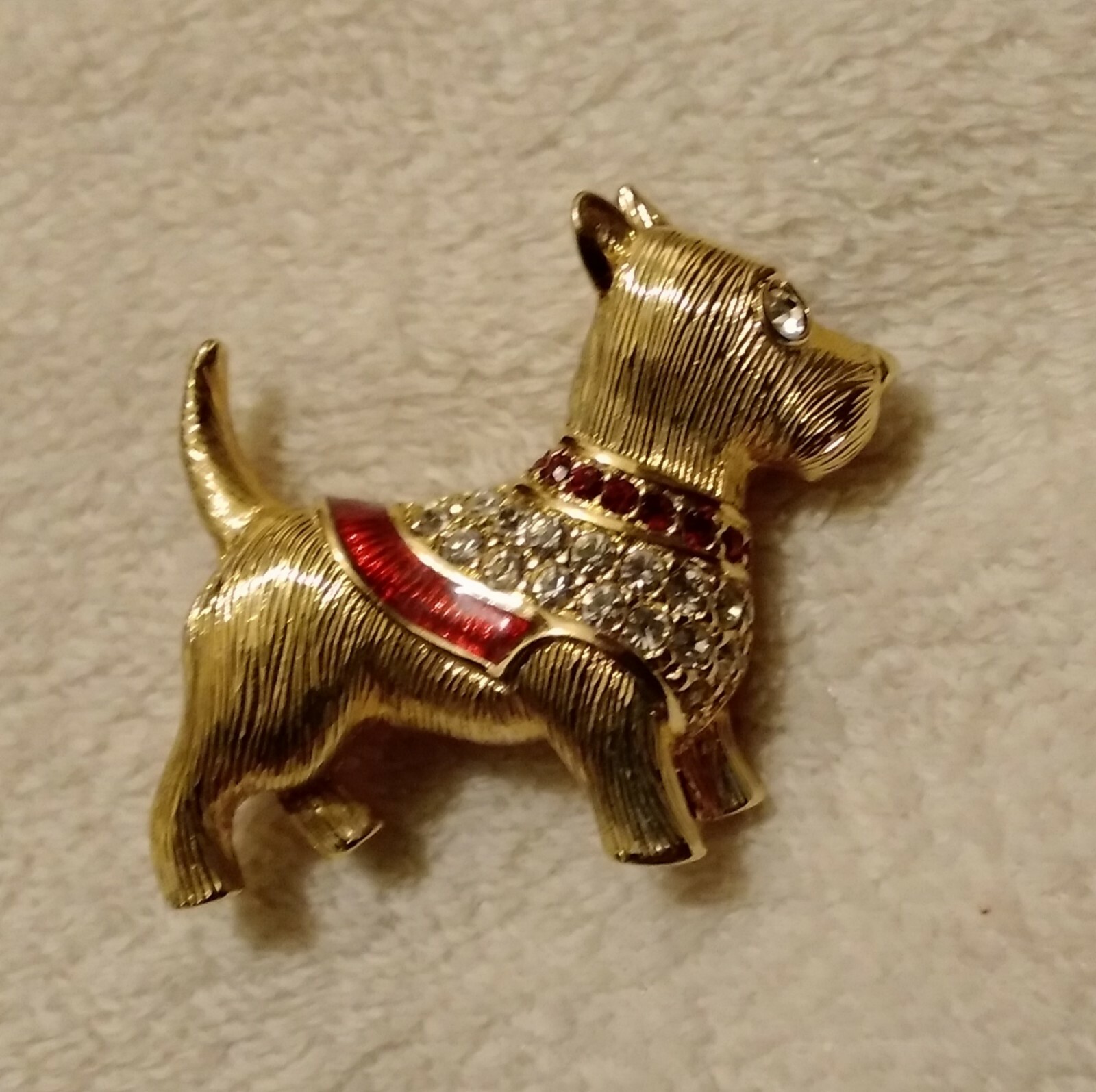 Signed brooch Scottish Terrier Westie Scottie Dog… - image 1