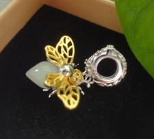 Genuine 925 Sterling Silver Honey Bee Glow In The Dark Insect Dangle Charm