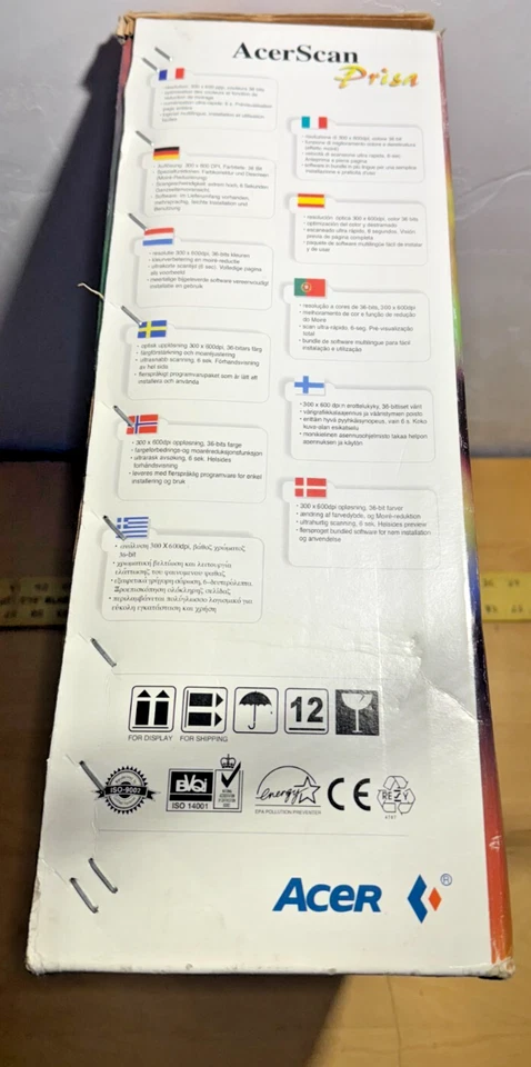 Escáner plano AcerScan Prisa 320P de colección puerto paralelo en caja enciende Foto 3 de 4