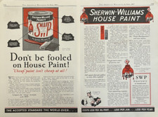 1927 Sherwin Williams House Paint Gloss White Outdoor Use Go Slow VTG Print Ad