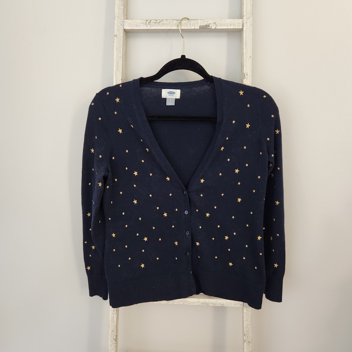 Old Navy Small gold star print button down cardigan sweater