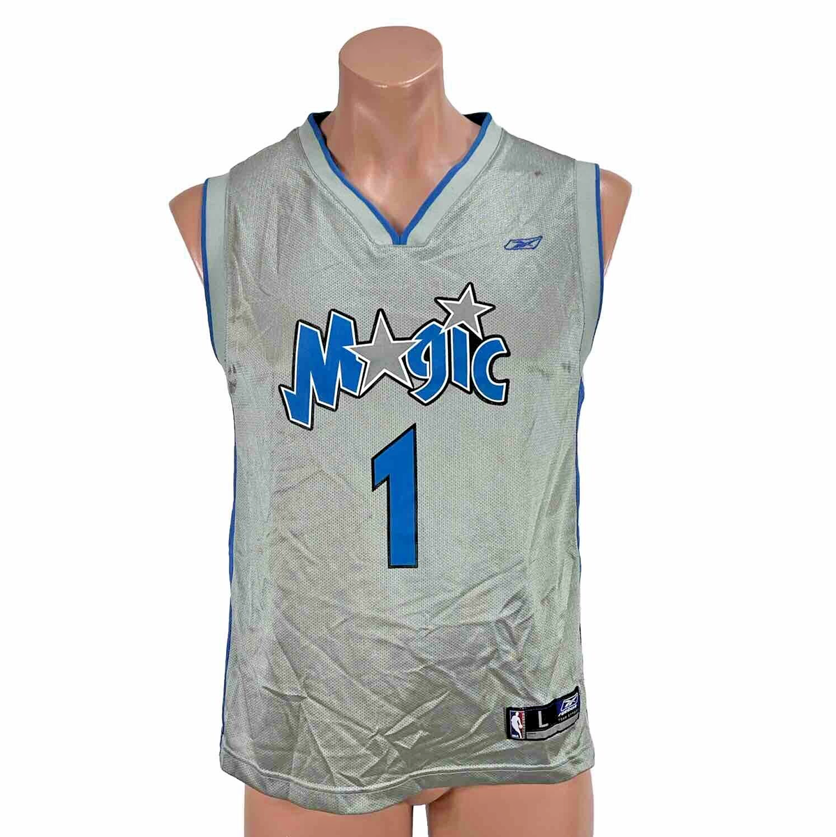 Youth Large Vintage Reebok Silver Orlando Magic #1 Tracy McGrady