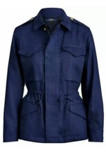 Polo Ralph Lauren Blue Linen Cargo Twill Jacket