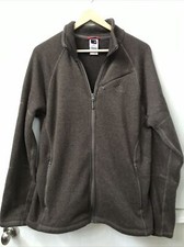 The North Face Brown KNIT Full Zip Fleece Lined Sweater Jacket Mens Size Medium