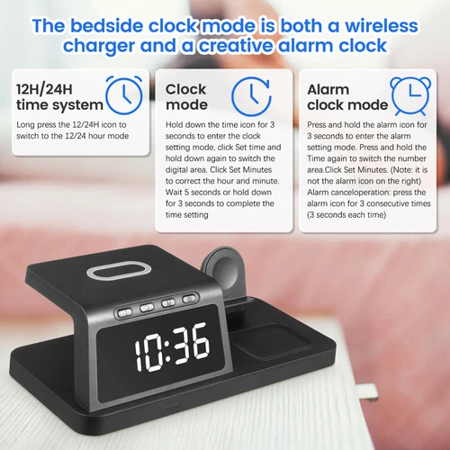 4in1 Fast Wireless Charger Station Dock  For Apple Watch iPhone 15 14 13 Pro Max - Picture 4 of 16