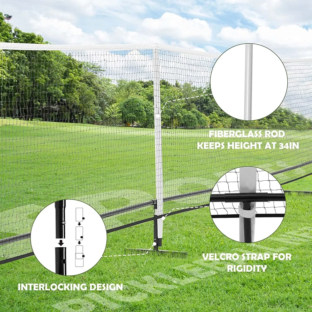 Pickleball Nets Portable Outdoor, 22 FT Pickleball Net USAPA Regulation Size, Pi