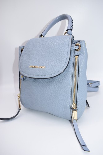 Michael Kors Viv Extra-Small Pebbled Leather Backpack in Baby Blue - Picture 3 of 15