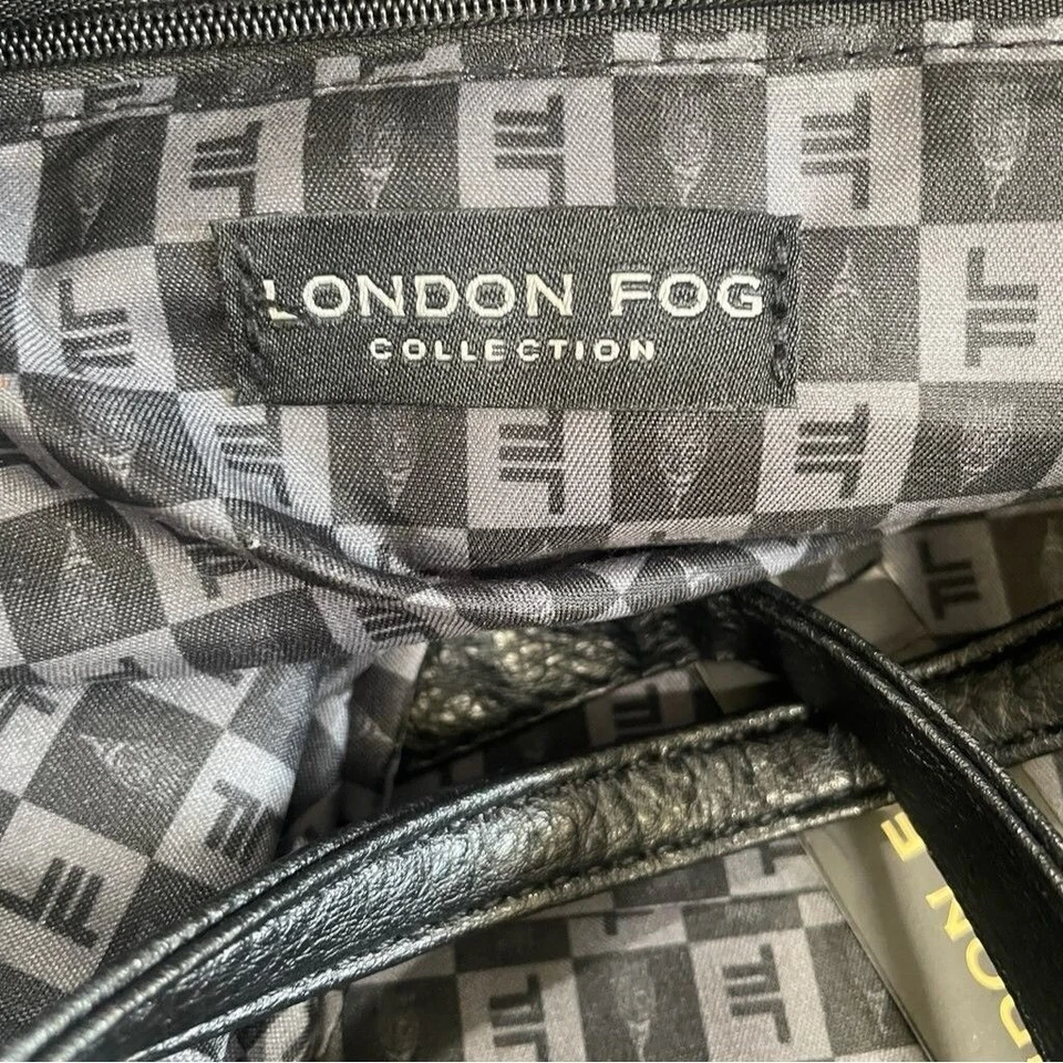 Bolso de Mano Grande London Fog Laura Negro Cuero Vegano Cartera de Hombro Foto 4 de 4
