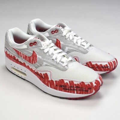 コミック・アニメ airnikewhite NWT Nike Air Max 1 Sketch to Shelf OG White Red Sneakers 2019