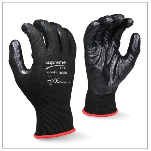 Nitrile Coated Work Gloves Palm Nylon Builders Safety Construction Nitro touch - Picture 23 of 34