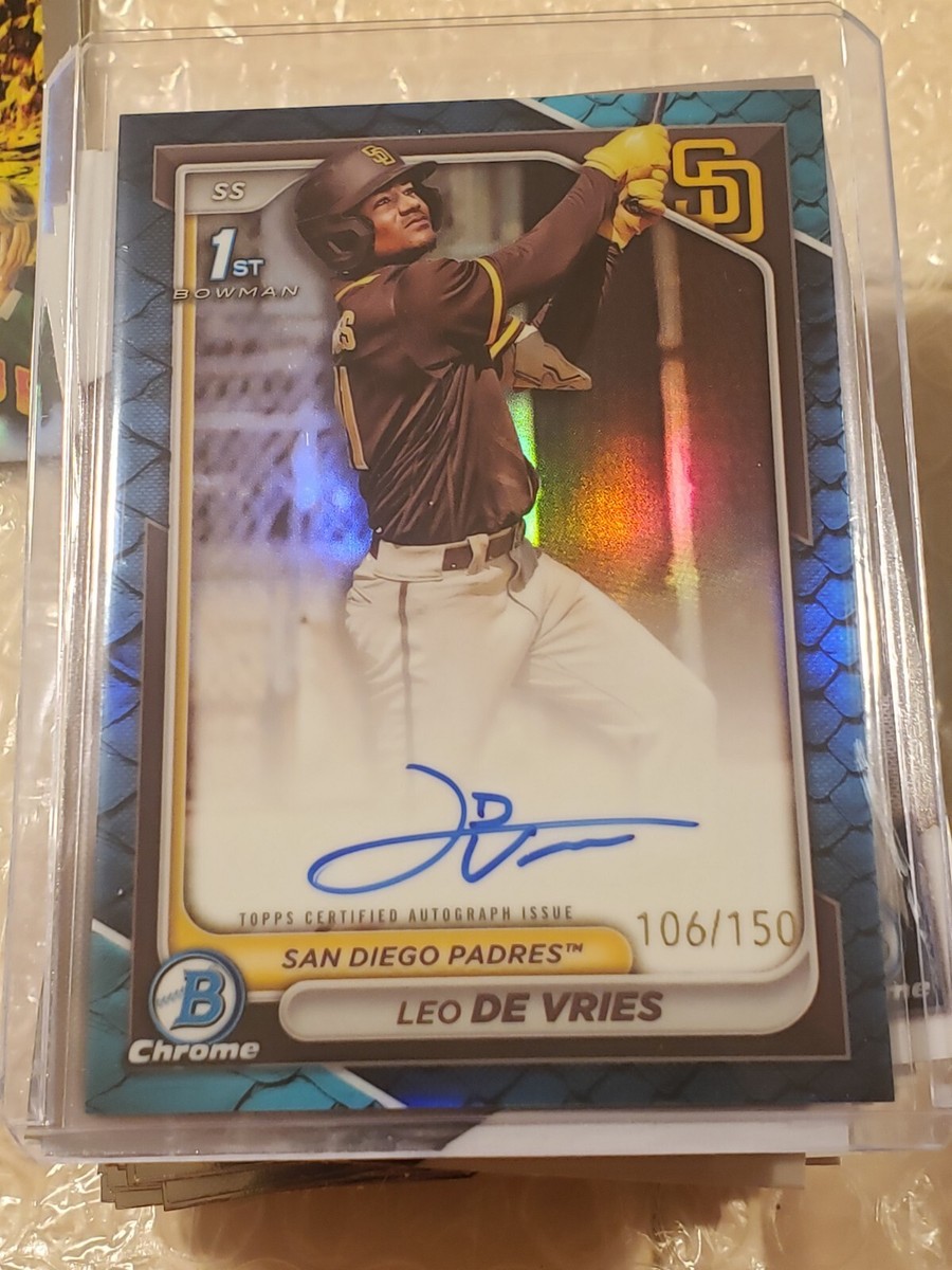 2024 Bowman Chrome LEO DE VRIES Blue Reptilian Refractor Autograph