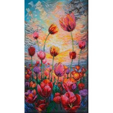 Bead Embroidery Kit Tulips Flowers Bead stitching Beadwork DIY Abris Art