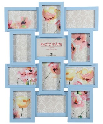 Multi Blende Foto Bild Collage Rahmen hält 12 - 6'' x 4'' Fotos blau