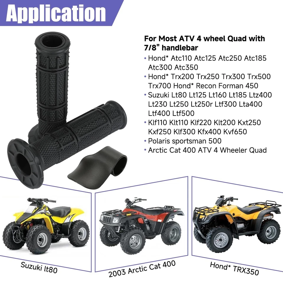 22毫米7/8英寸车把握把适用于牧场主420 350 FourTrax 300 Foreman 450 ATC200 — 第 4/4 张图片