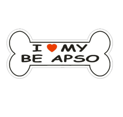 3'' love my be apso dog bone bumper sticker decal usa made