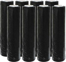STRONG BLACK PALLET WRAP ROLLS STRETCH SHRINK PARCEL PACKING CLING FILM 