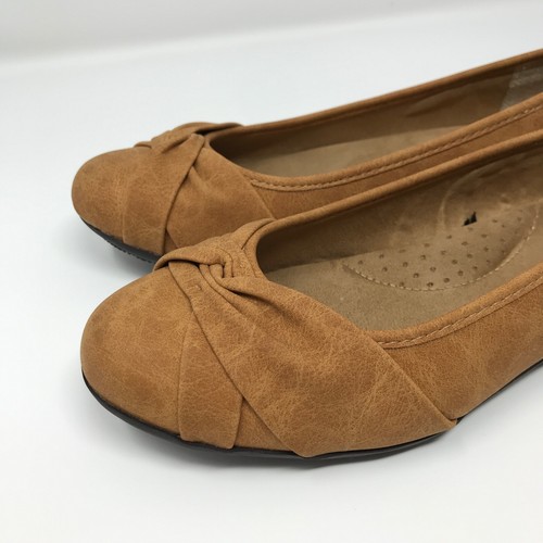 St Johns Bay Brown Faux Leather Brown Halifax Ballet Slip On Flats Womens Sz 7M - Picture 3 of 12