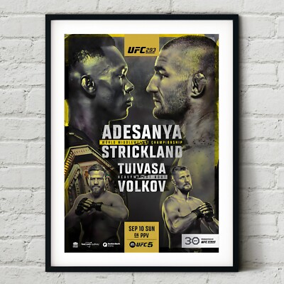 UFC 293 Israel Adesanya vs Sean Strickland Fight Poster Wall Art