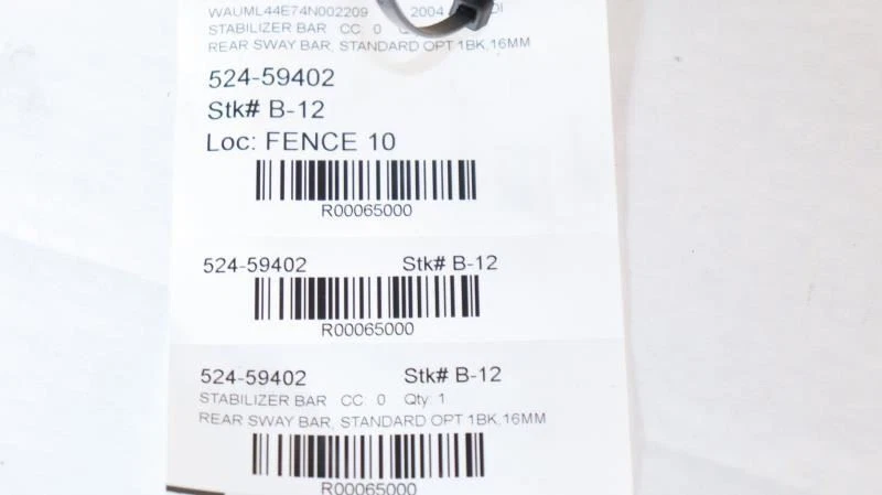 Barra estabilizadora suspensión trasera estándar Opt 1BK para 03-10 AUDI A8 65000 Foto 2 de 4