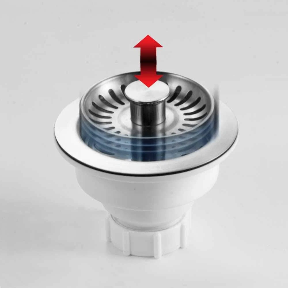 Houzer 3-1/2" Stainless Steel Pop-Up Basket Strainer with EZ Grip 190-9400