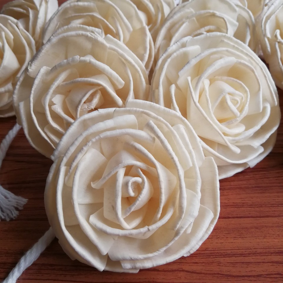 Rose Sola Wood Diffusers Flowers 7-8 CM with Cotton Rope Home decor ...