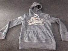 Superdry Womens Hoodie Medium Blue pullover graphic sweatshirt classic stretch